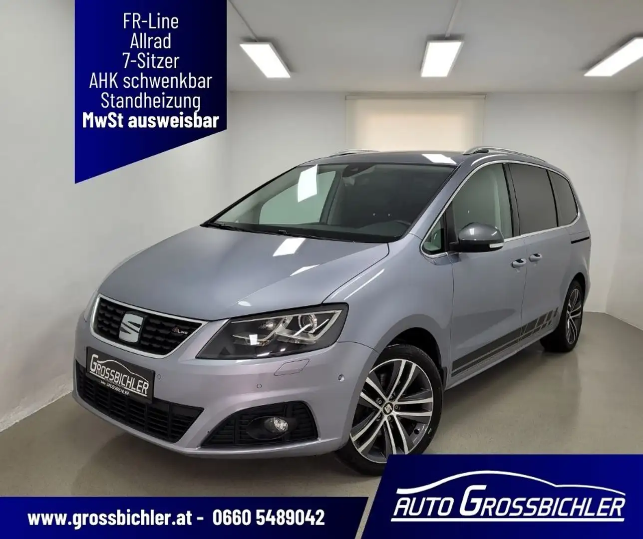 SEAT Alhambra FR 2,0 TDI DSG 4WD 7,Sitze,netto 32.291+AHK+Sta... Silber - 1