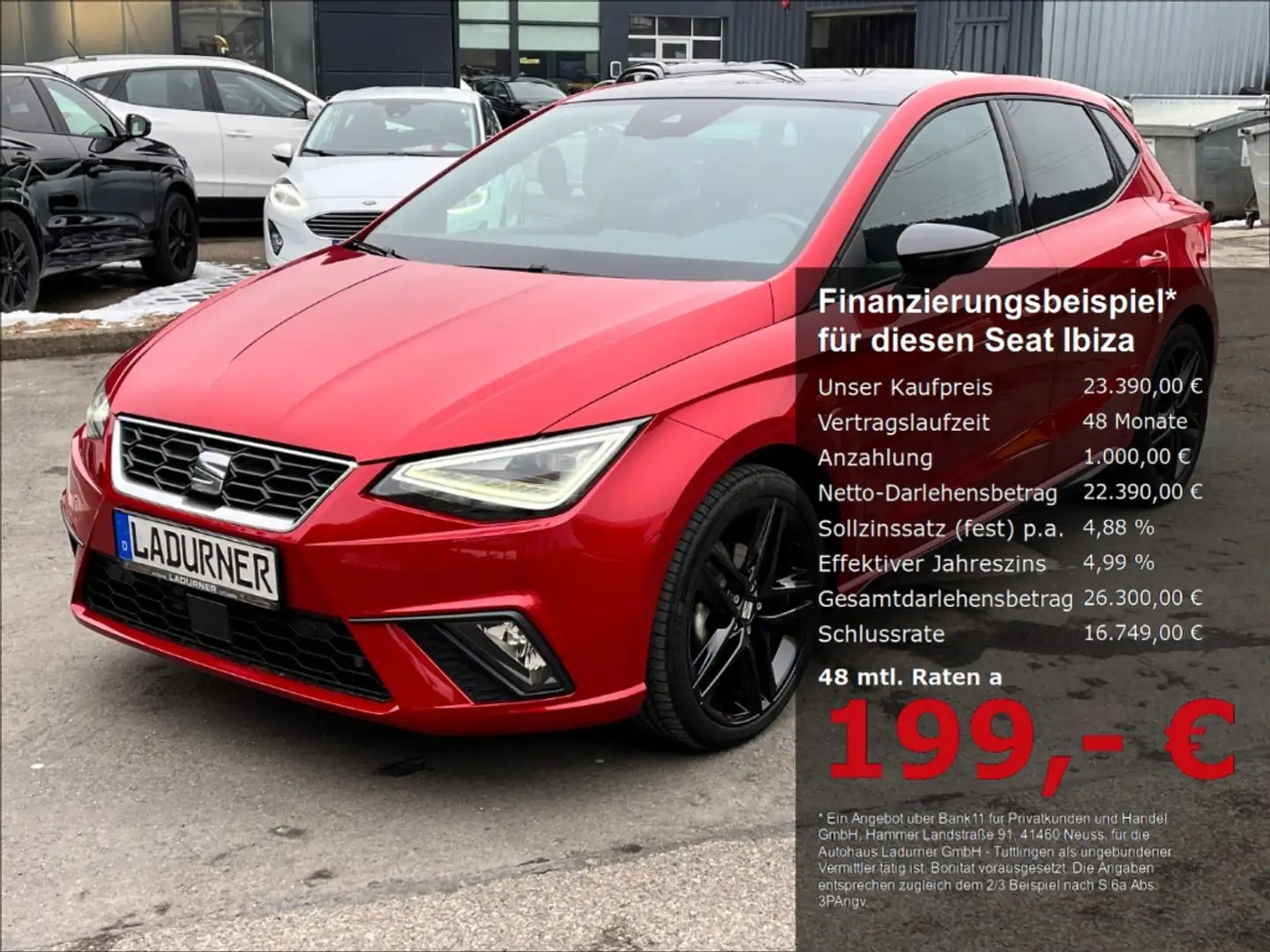 SEAT Ibiza 1.0TSI FR Black Edition *199€Mtl+1000€Anza. Rot - 1