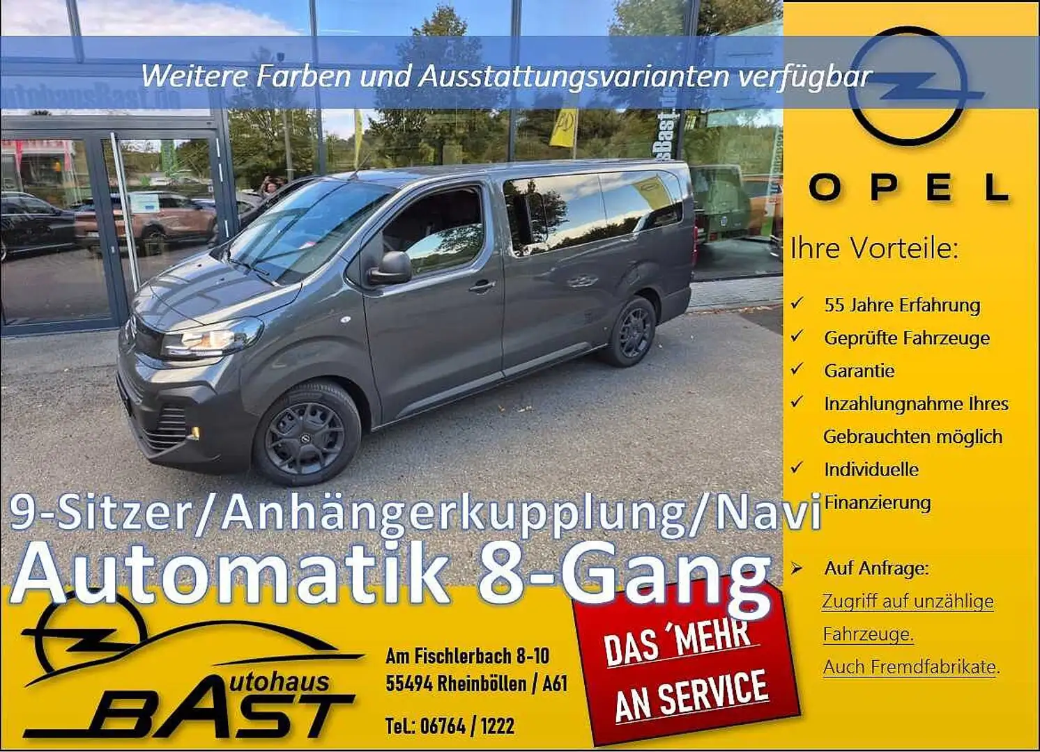 Opel Vivaro -Life LANG 2025 2.0D AUTOMATIK AHK 9-SITZER Grau - 1