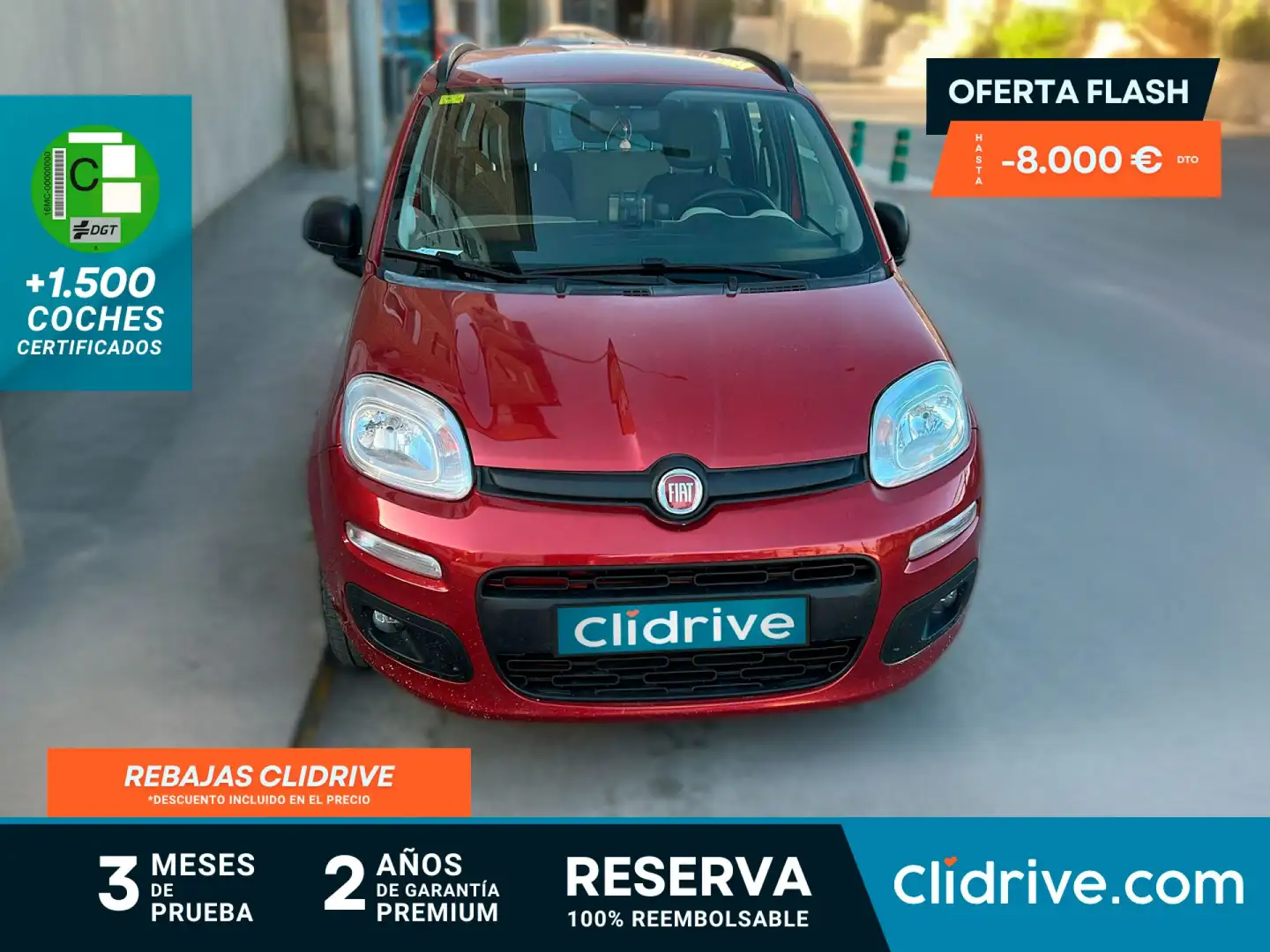 Fiat Panda 1.3 Lounge 75cv Diésel Rojo - 1