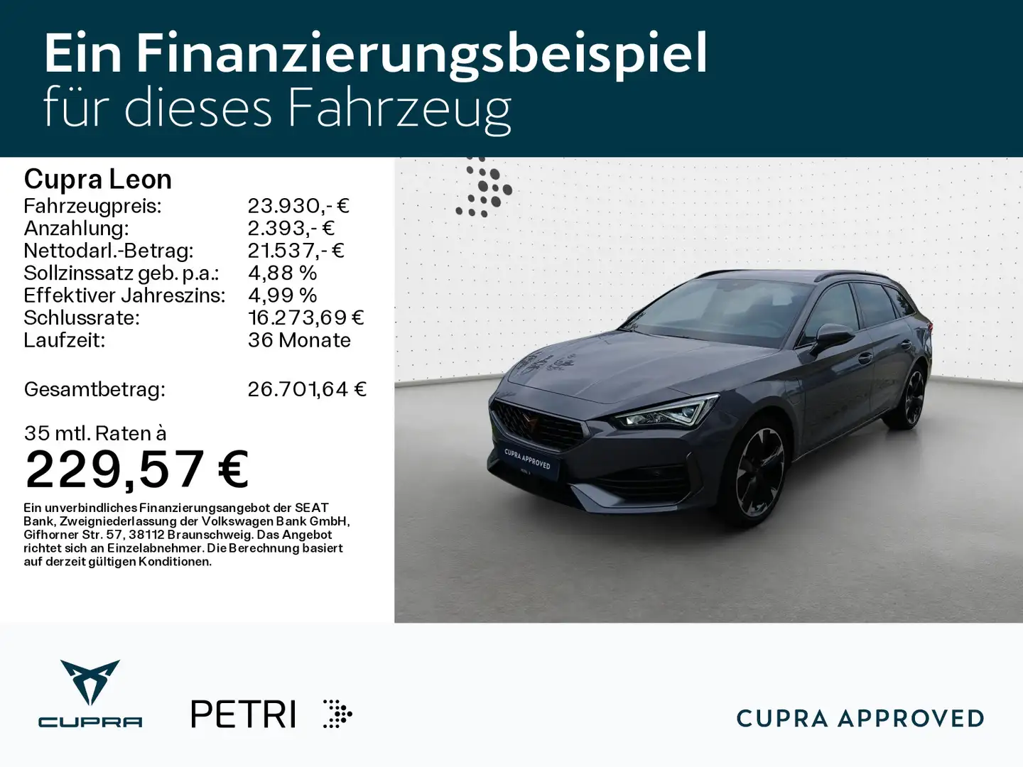 CUPRA Leon SP 1.4TSI e-HYBRID *NAVI*Keyless*Memory* Grau - 2