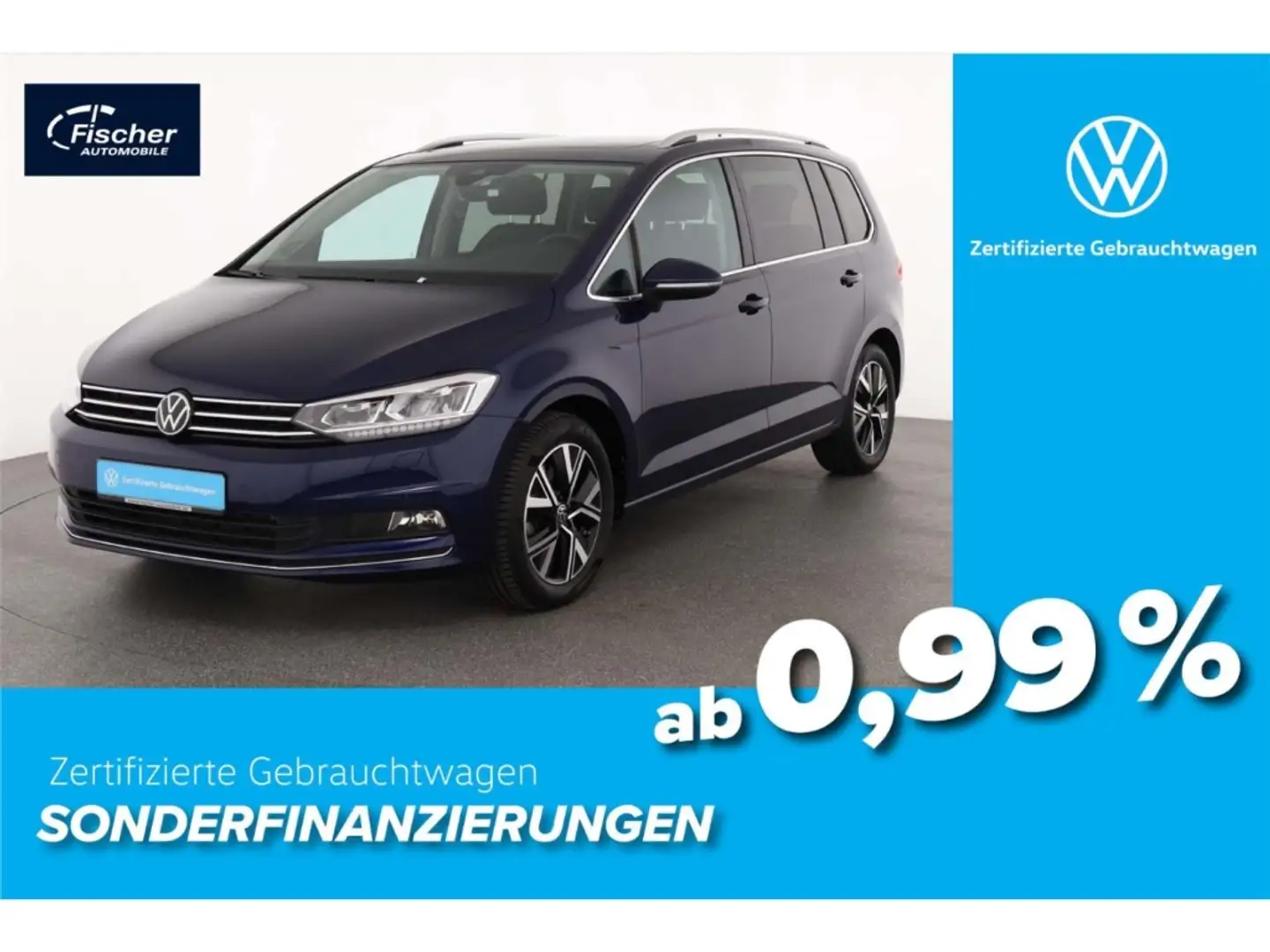 Volkswagen Touran 2.0 TDI Highline DSG 7-Sitze/AHK/P-Dach Blau - 1