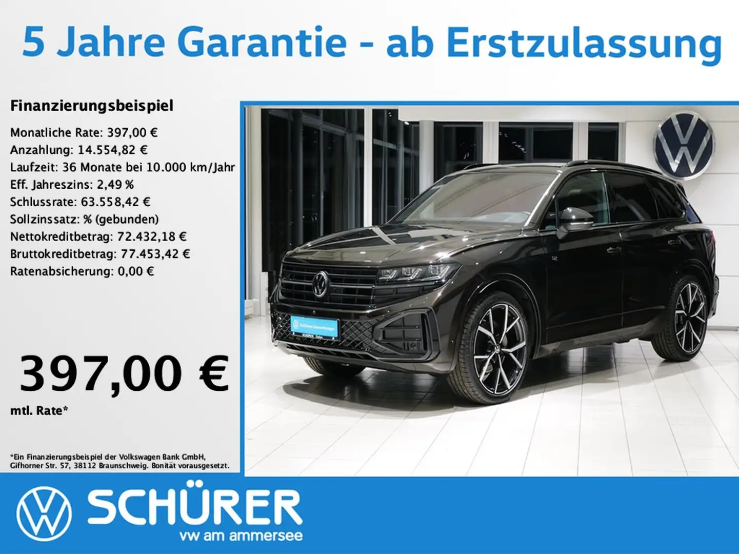 Volkswagen Touareg 3.0TDI R-Line Black Style 22" Wankstabi StdHz 360° Brun - 1