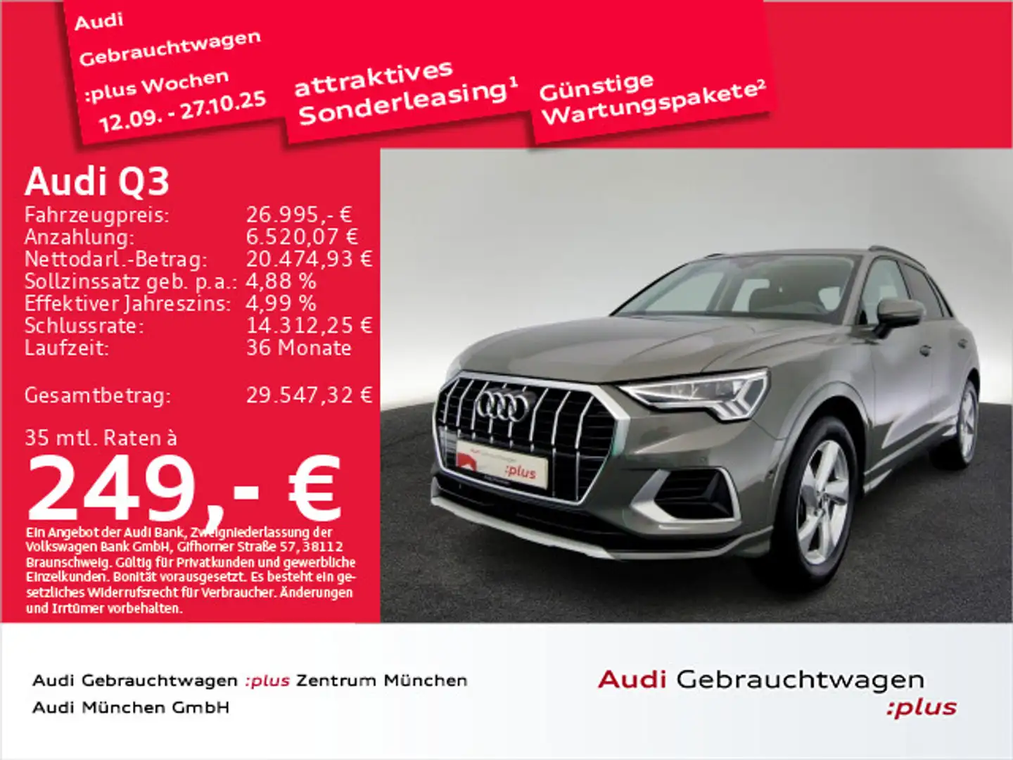 Audi Q3 35 TFSI S tronic advanced LED/Navi+/PDC+ Grijs - 1