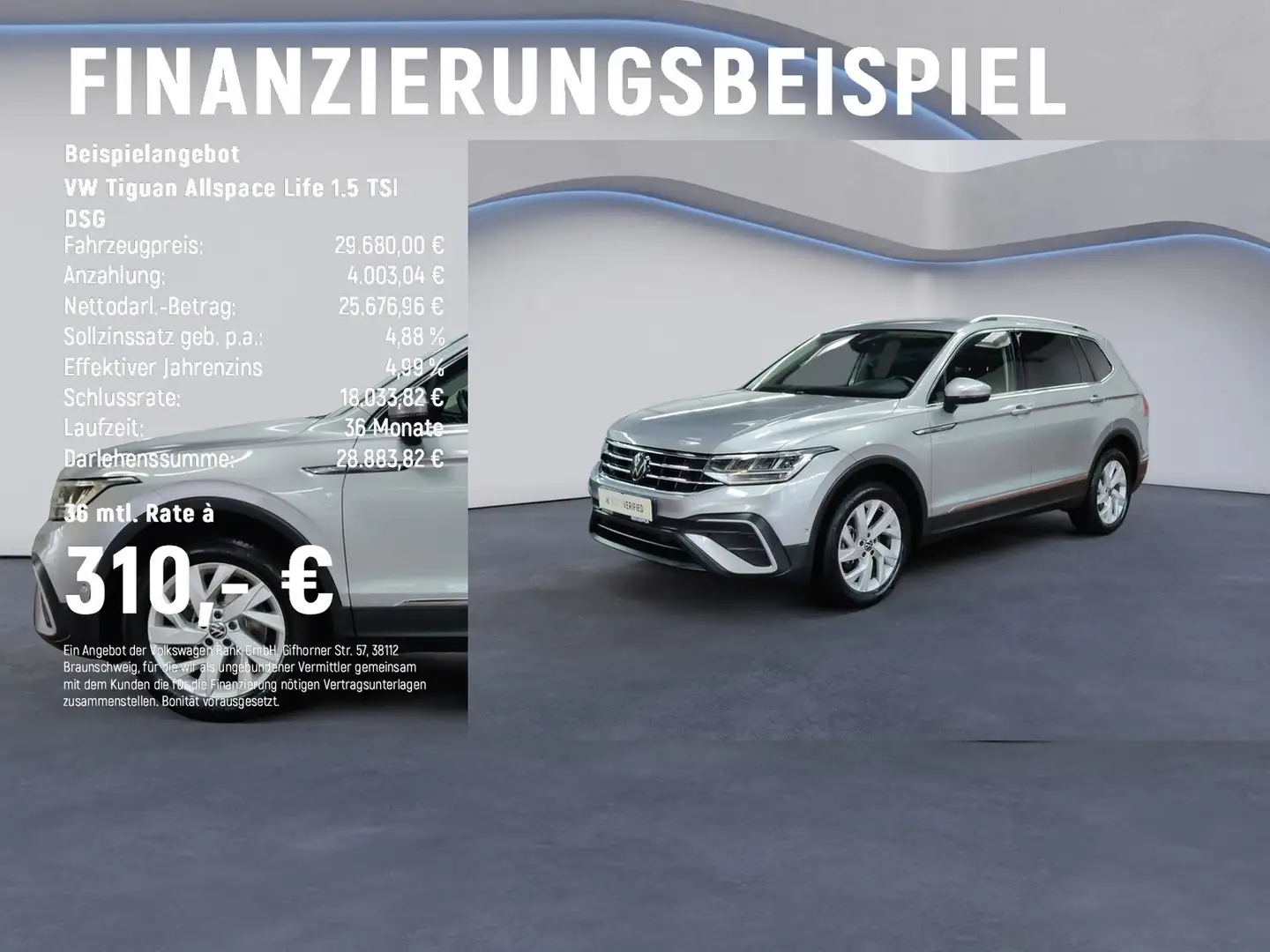 Volkswagen Tiguan Allspace Life 1.5 TSI DSG LED+AHK+HuD Zilver - 2