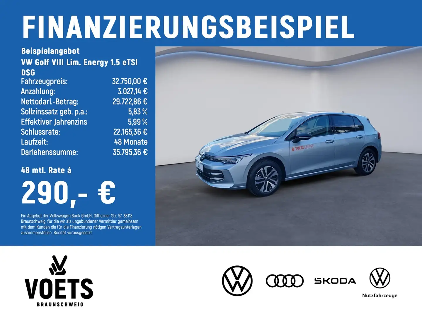 Volkswagen Golf VIII Lim. Energy 1.5 eTSI DSG FrontAssist Argent - 2