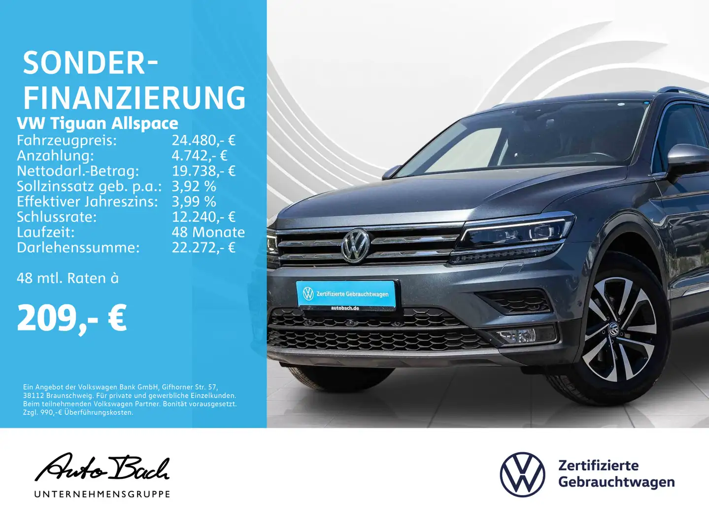 Volkswagen Tiguan Allspace 1.5 TSI "UNITED" DSG Navi LED Hu Gris - 1