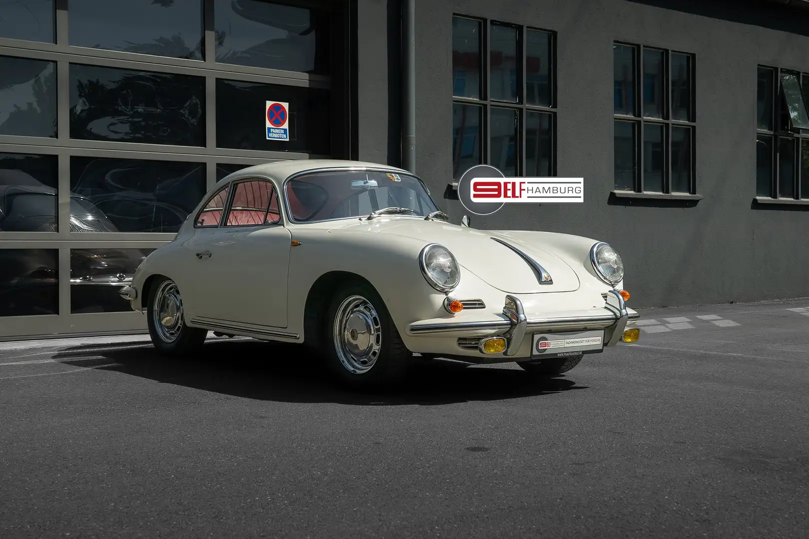 Porsche 356 356SC Coupe Weiß/Rot Teilrestauriert HU neu Wit - 1
