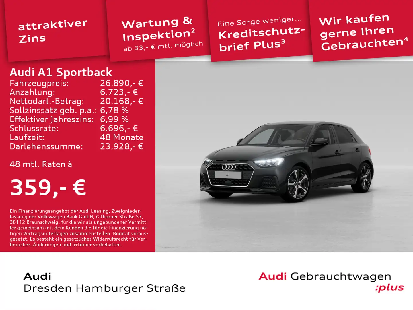 Audi A1 Advanced 30 TFSI 85(116) kW(PS) S t Schwarz - 1