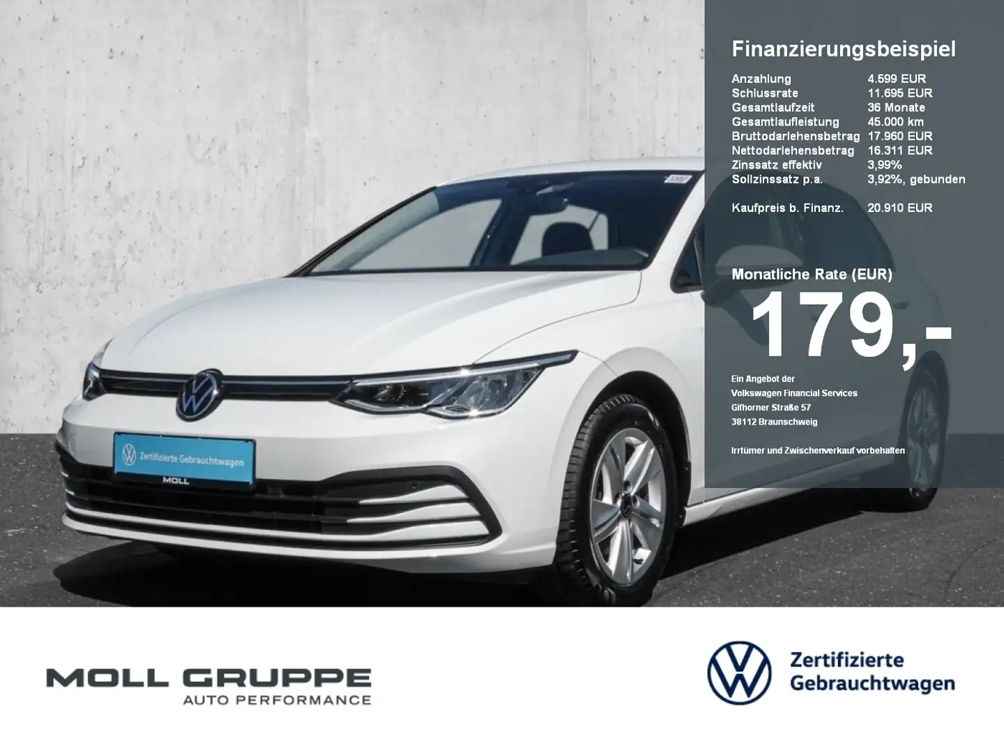 Volkswagen Golf 1.5 TSI Life ACC KLIMAA. LED LM NAVI PDC Weiß - 1