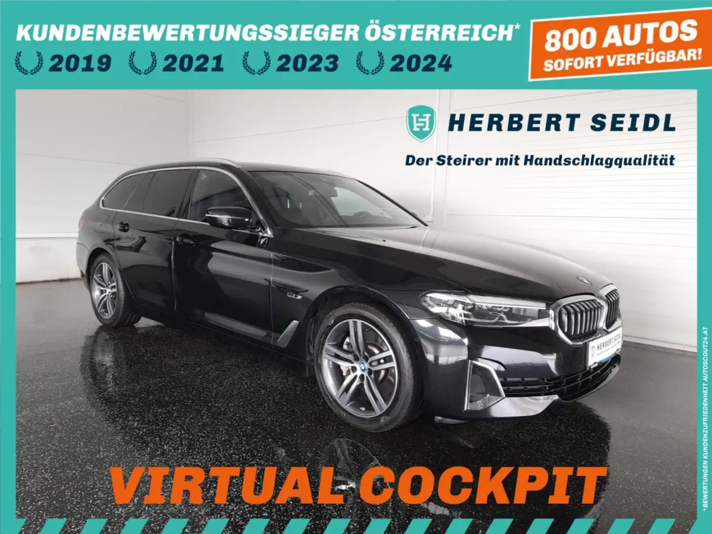 BMW 530 e Touring LUXURY LINE PHEV 4x4 Aut *VOLL LED / NAVI / LIVE COCKPIT / AHV & KAMERA / VOLLLEDER / HIFI SOUND / E-KLAPPE* Schwarz - 1