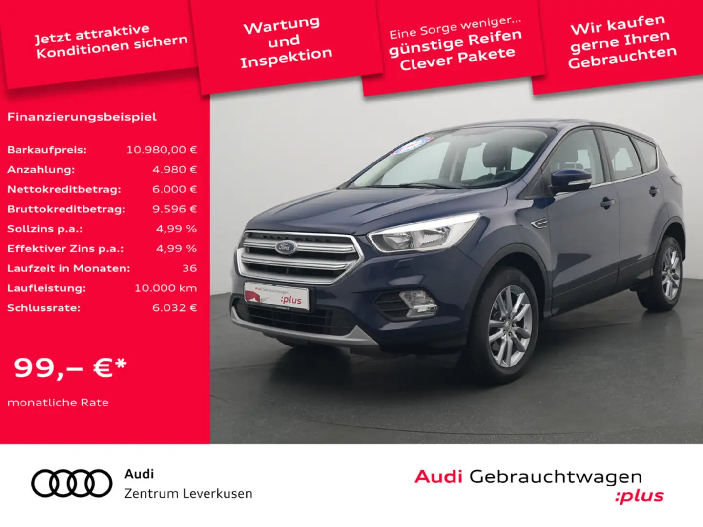 Ford Kuga EcoBoost Trend KLIMA SHZ PORT NAVI Noir - 1