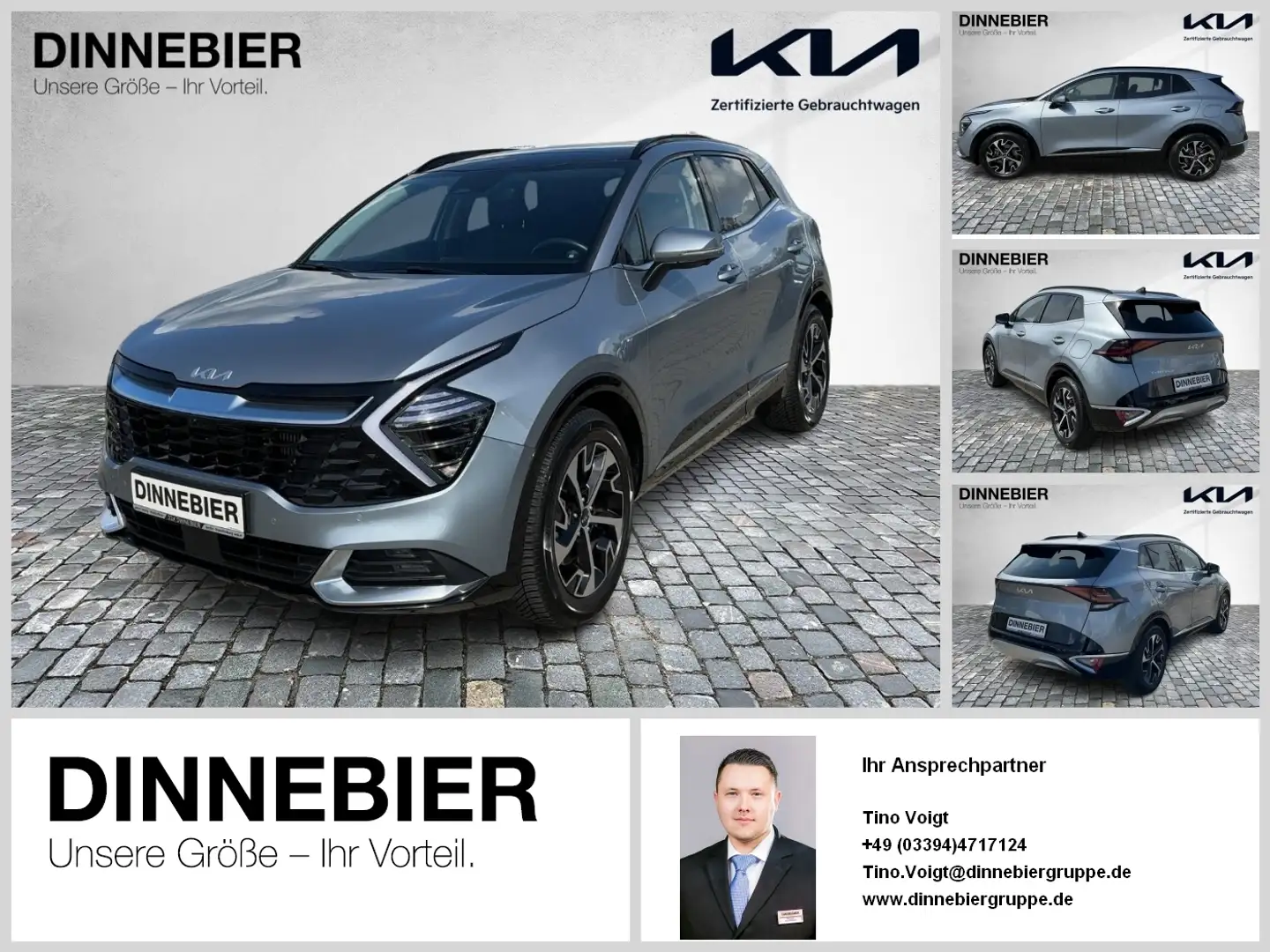 Kia Sportage Spirit 1.6T LED+360°+Glasdach+Navi Silber - 1