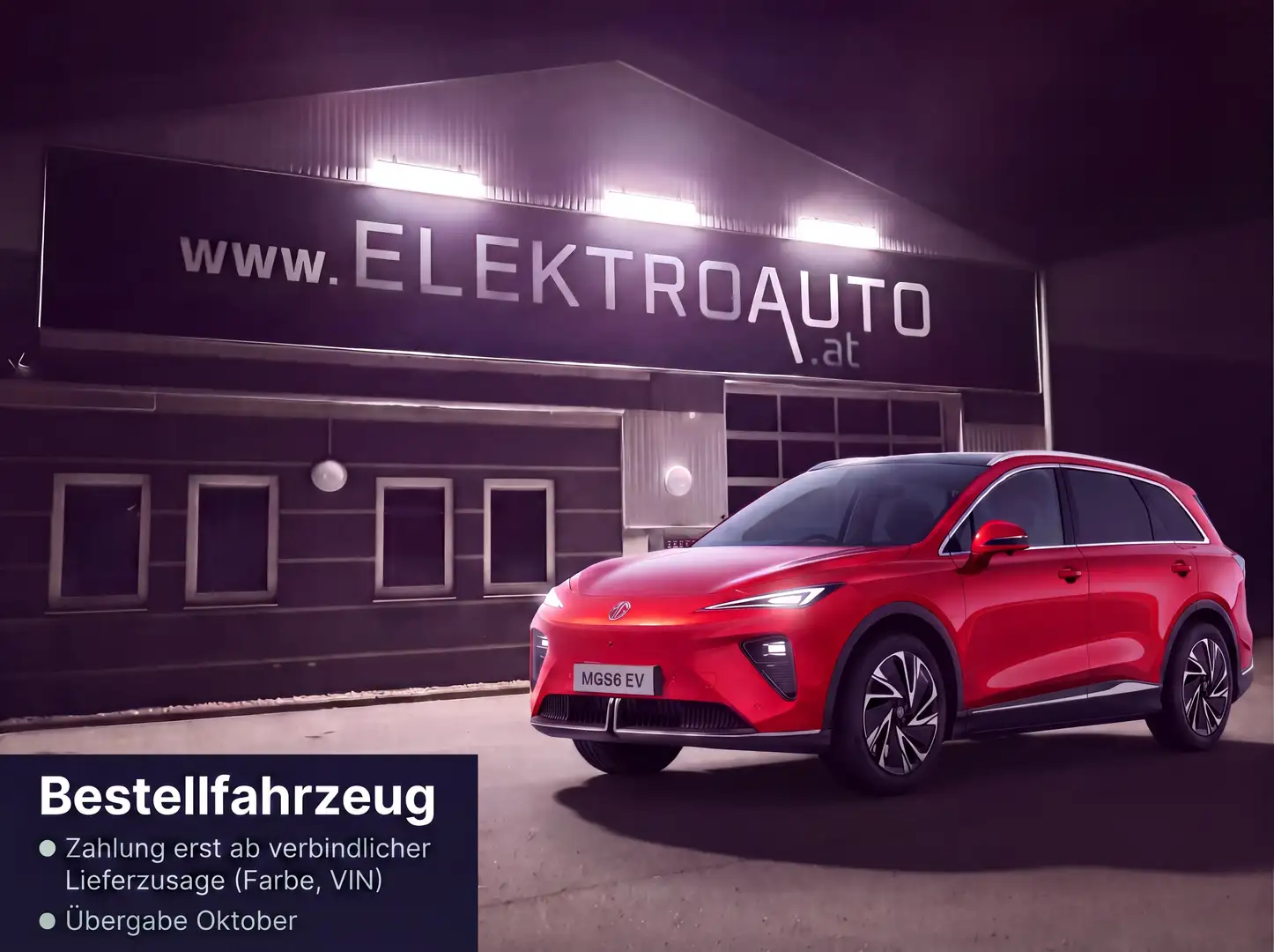 MG MGS6 EV 77 kWh 4WD Luxury Übergabe Oktober Bestellung Rot - 1