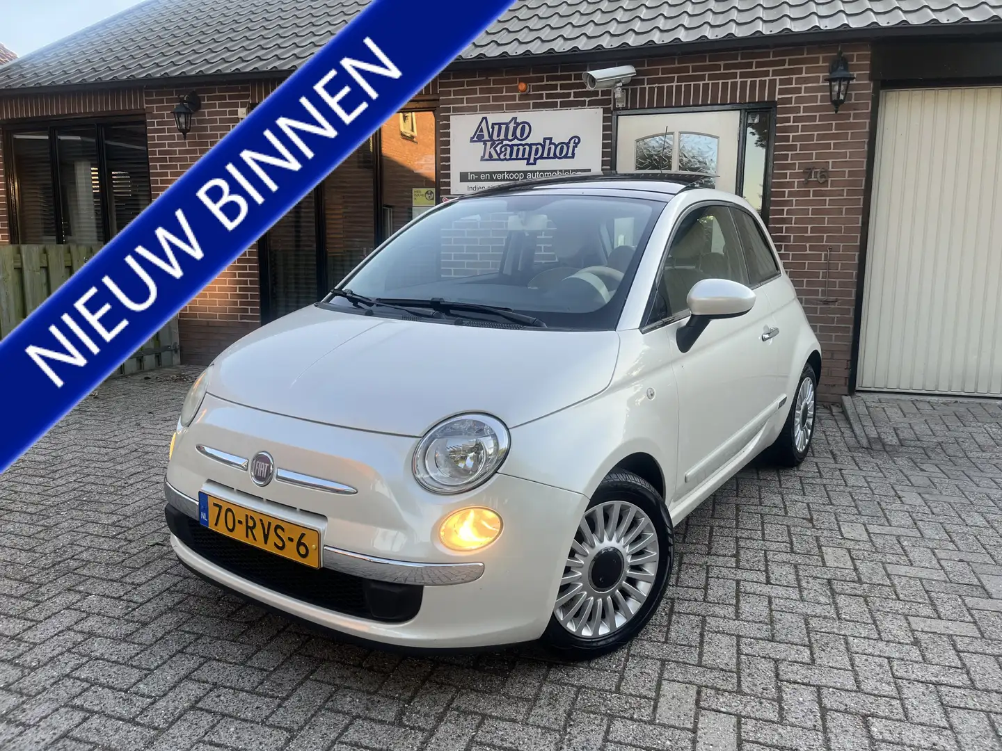 Fiat 500 0.9 TwinAir Lounge Panodak Nieuwe A.P.K. Wit - 1