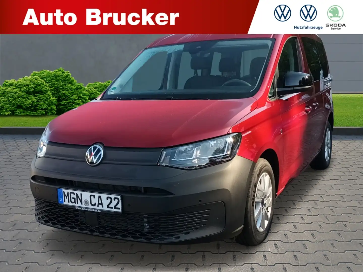 Volkswagen Caddy 5-Sitzer 2.0 TDI+Anhängerkupplung+Radio+Sitzheizun Rot - 1