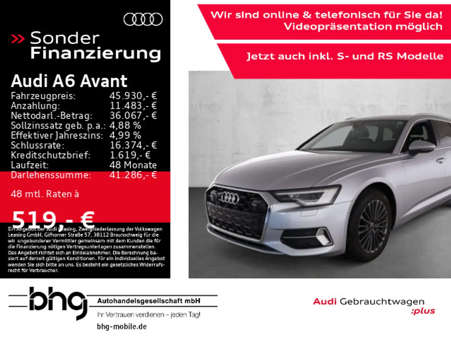 Audi A6 40 TDI quattro S tronic advanced Silber - 1