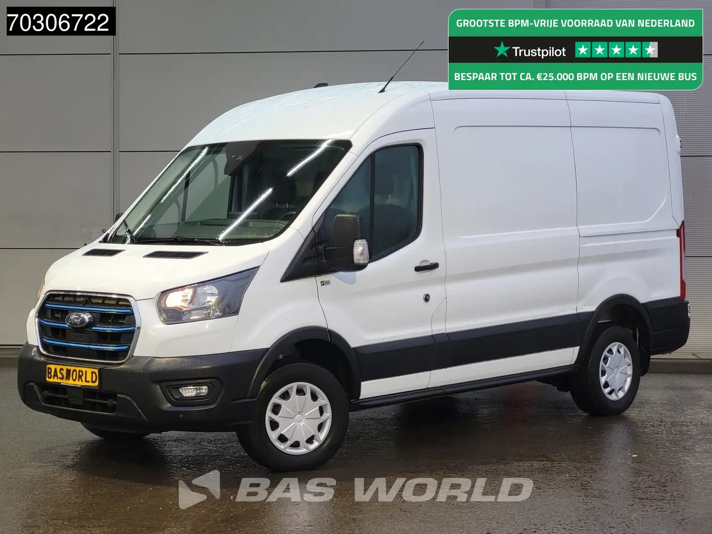 Ford E-Transit Elektrisch 68kWh 317km WLTP L2H2 Navi Airco Cruise Blanc - 1