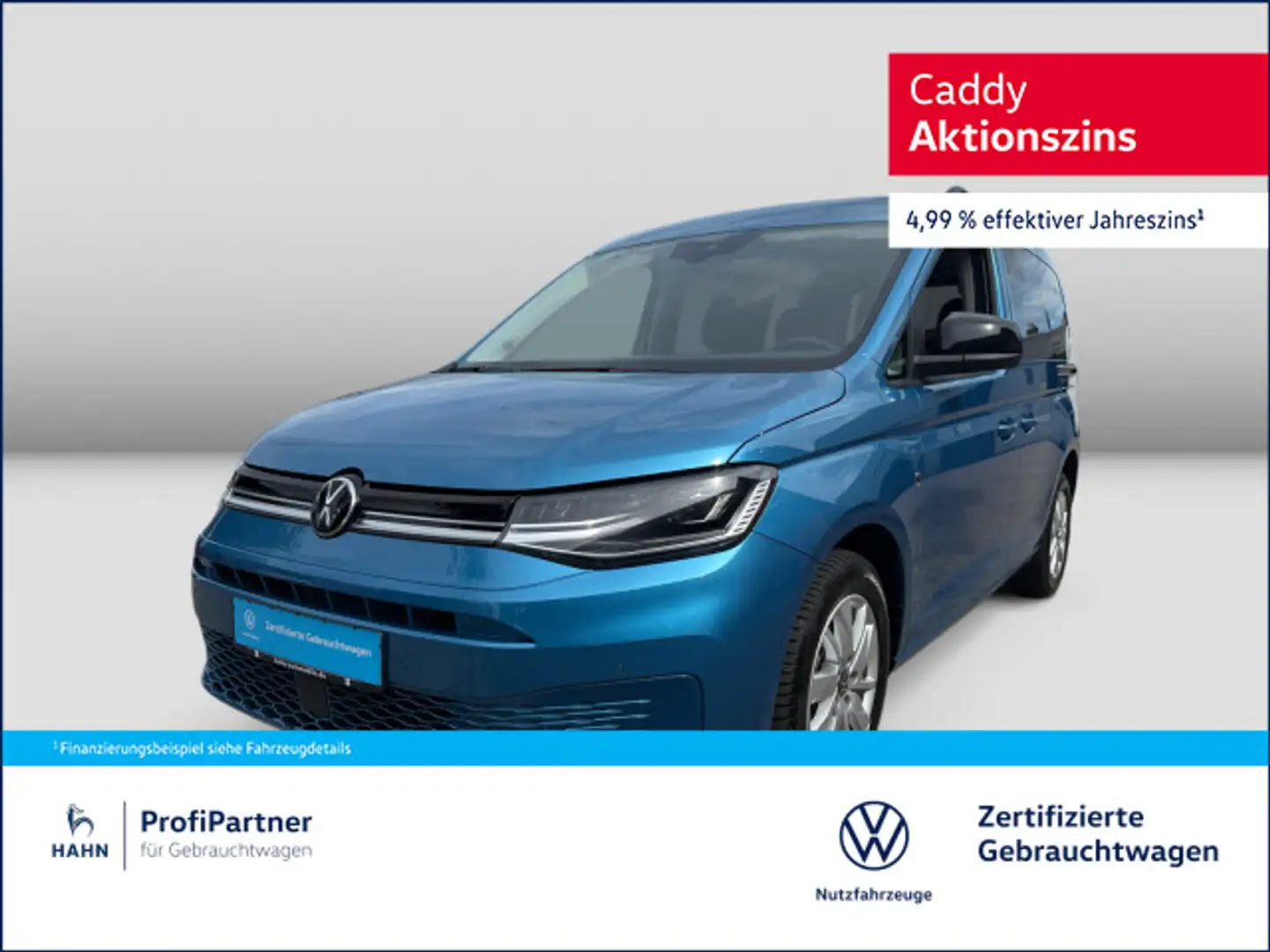 Volkswagen Caddy Life 1.5TSI 85KW DSG LED 3J Anschlussgara Blau - 1