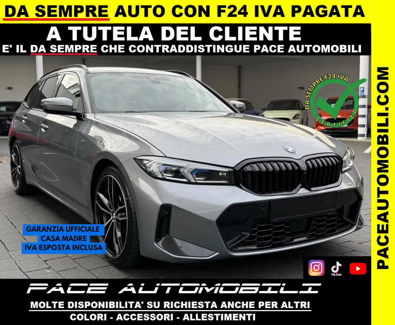 BMW 320 D TOURING M-SPORT MSPORT 19" BLACK PACK HUD KAMERA Grigio - 1