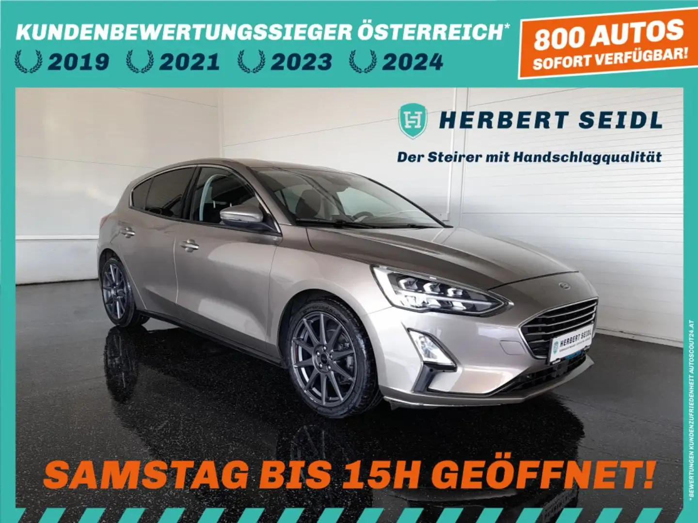Ford Focus TITANIUM 1,0 EcoBoost *18 ZOLL / VOLL-LED / NAVI / HEAD-UP / KAMERA / 2-ZONEN KLIMA / SITZHZG* Beige - 1