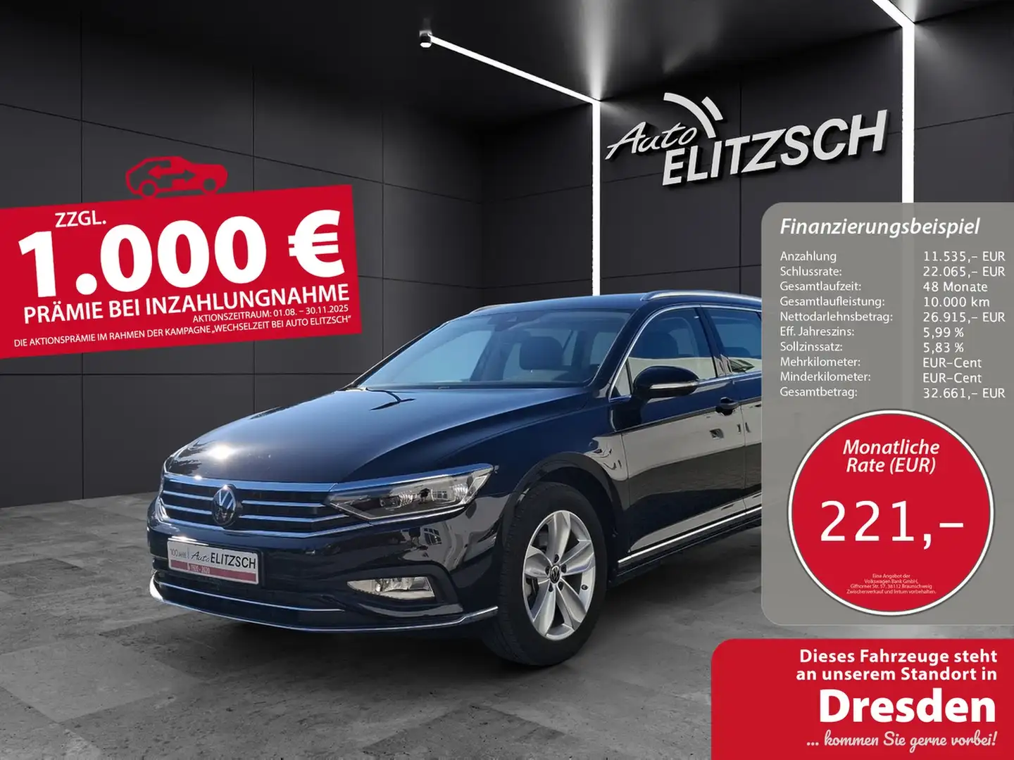 Volkswagen Passat Variant TDI Elegance DSG STH Matrix AHK Navi AID ACC RF... Schwarz - 1