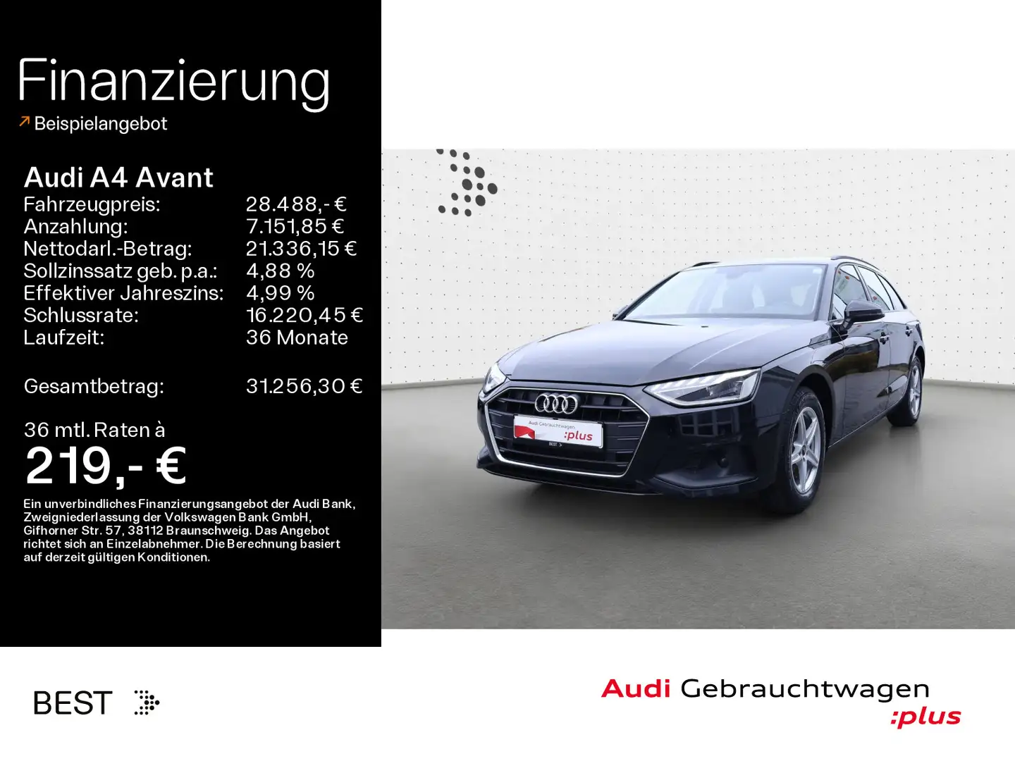 Audi A4 35 TDI LED*Navi*PDC*SHZ Noir - 1