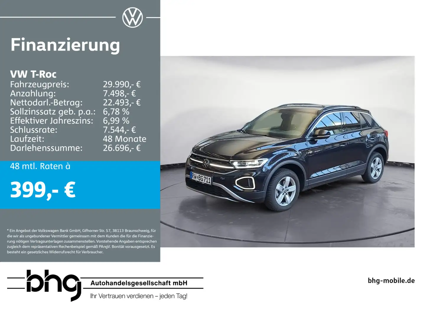 Volkswagen T-Roc Life 1.5 l TSI OPF   7-Gang-Doppelkupplung Noir - 1