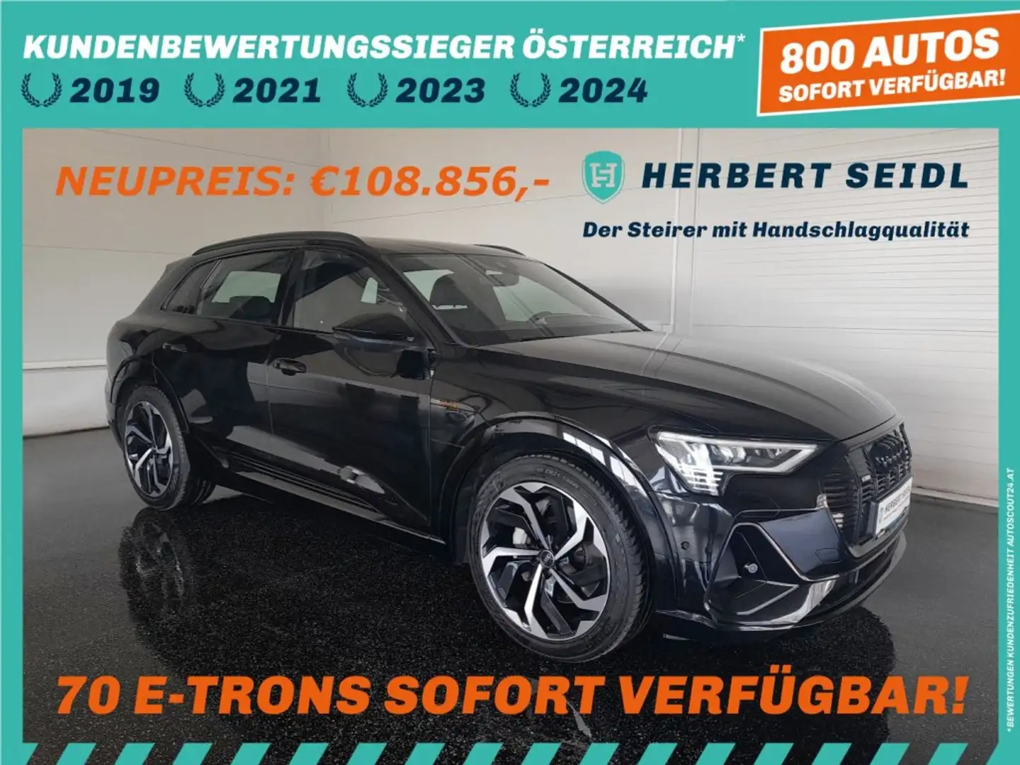 Audi e-tron 55 QUATTRO S-LINE BLACK *NP: € 108.856,-- / SKY / MATRIX-LED / 21 ZOLL / AHV & 360° KAMERA / MEMORY SPORTSITZE* Schwarz - 1