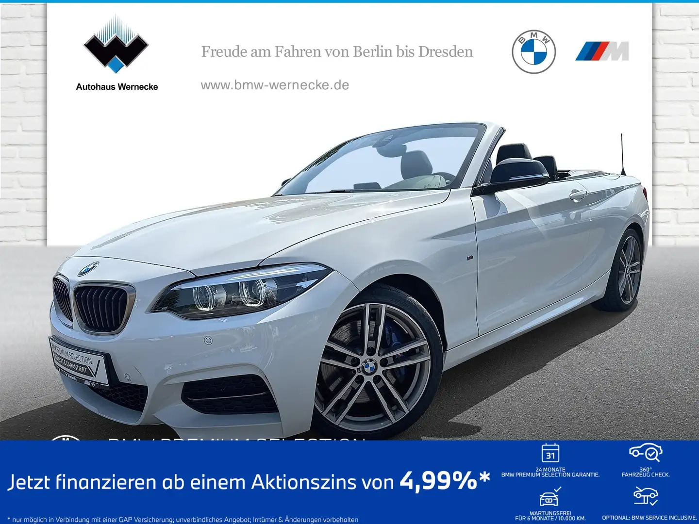 BMW 240 M240i Cabrio HK HiFi DAB Navi Bus. Tempomat USB Blanc - 1