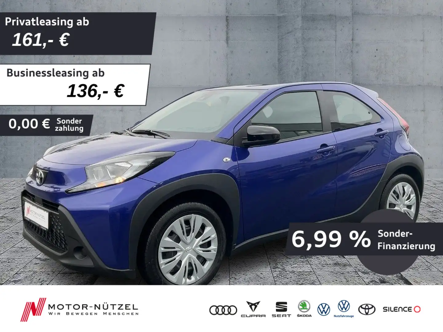 Toyota Aygo X 1.0VVT-i BUSINESS EDITION ACC+APP+SHZ+RFK Blauw - 1