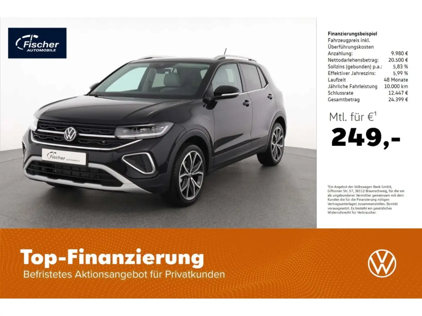 Volkswagen T-Cross 1.0 TSI OPF Style Schwarz - 1