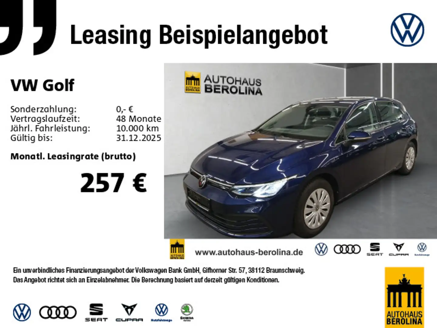 Volkswagen Golf VIII 1.0 TSI *PDC*App-Connect*LED*SHZ* Blau - 1