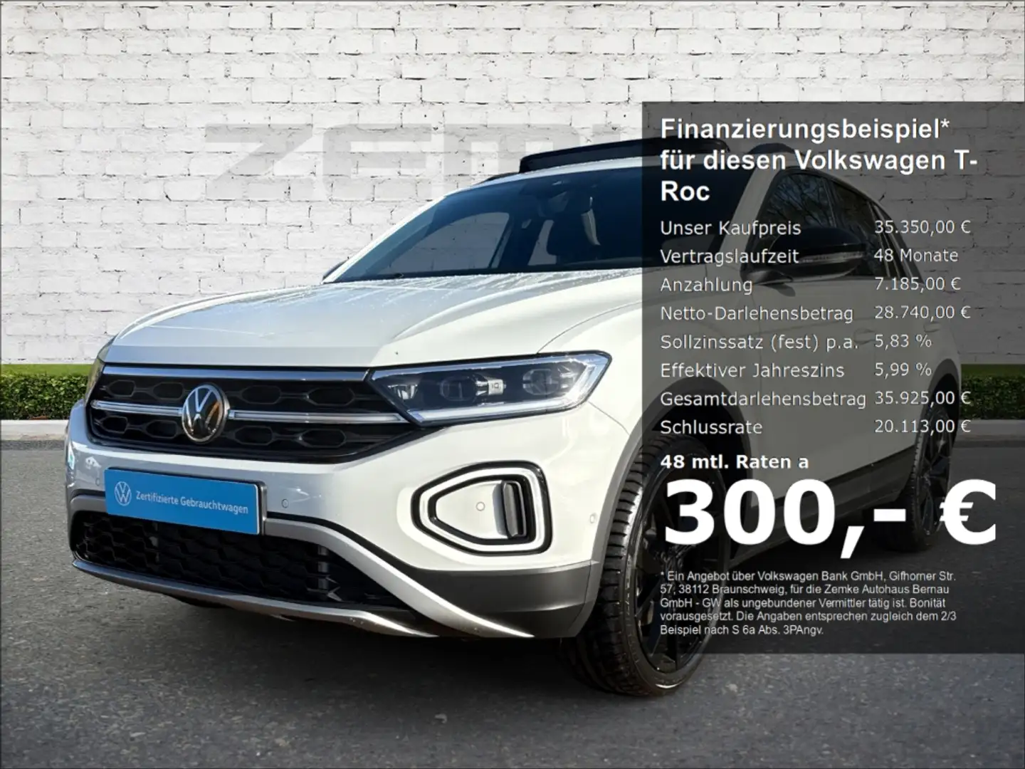 Volkswagen T-Roc 1.5 TSI DSG Style El. Panodach Digitales Cockpit L Weiß - 1