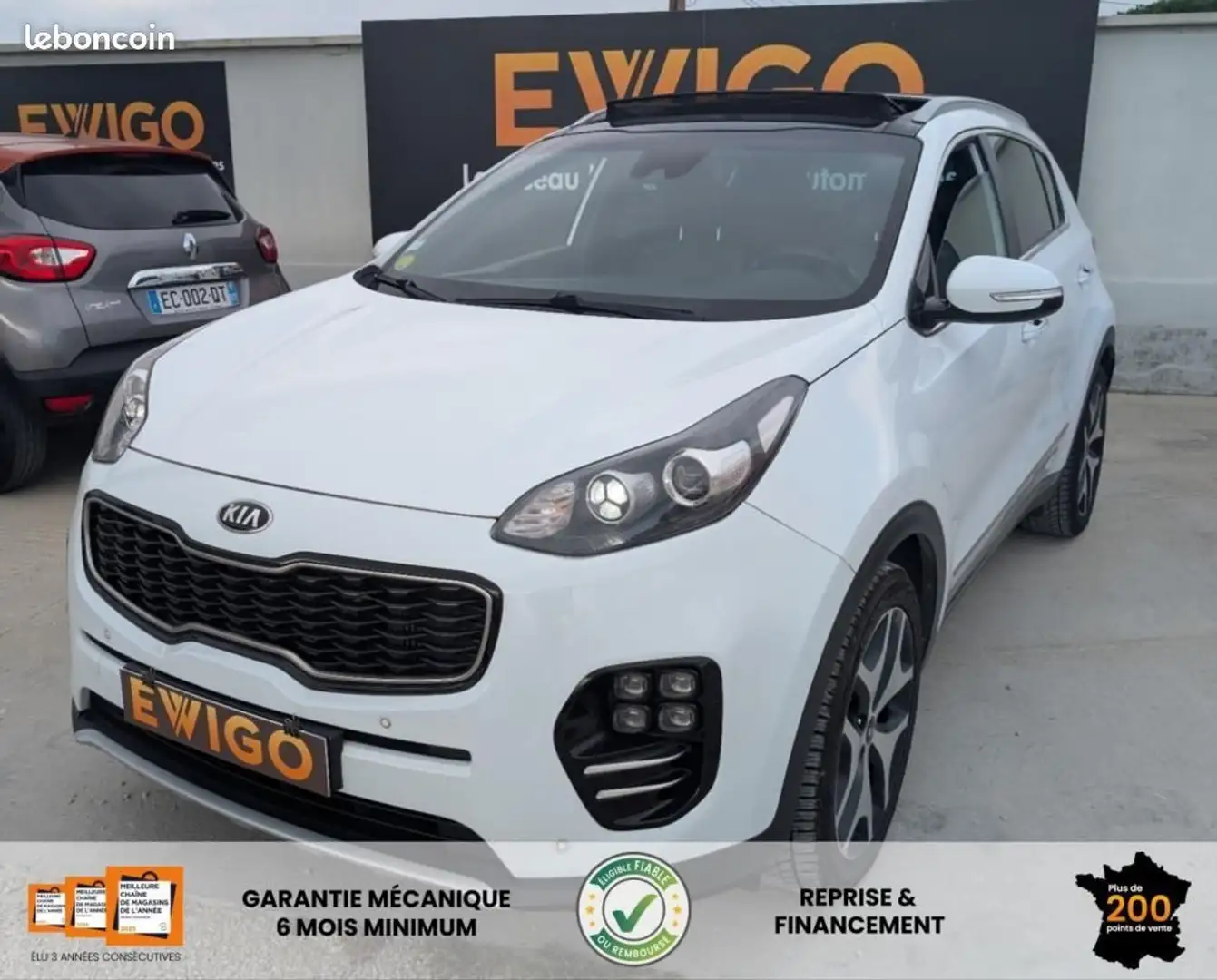 Kia Sportage 2.0 TURBO CRDI 135 GT LINE 1 ERE MAIN%2BTOIT OUVRANT Blanc - 1