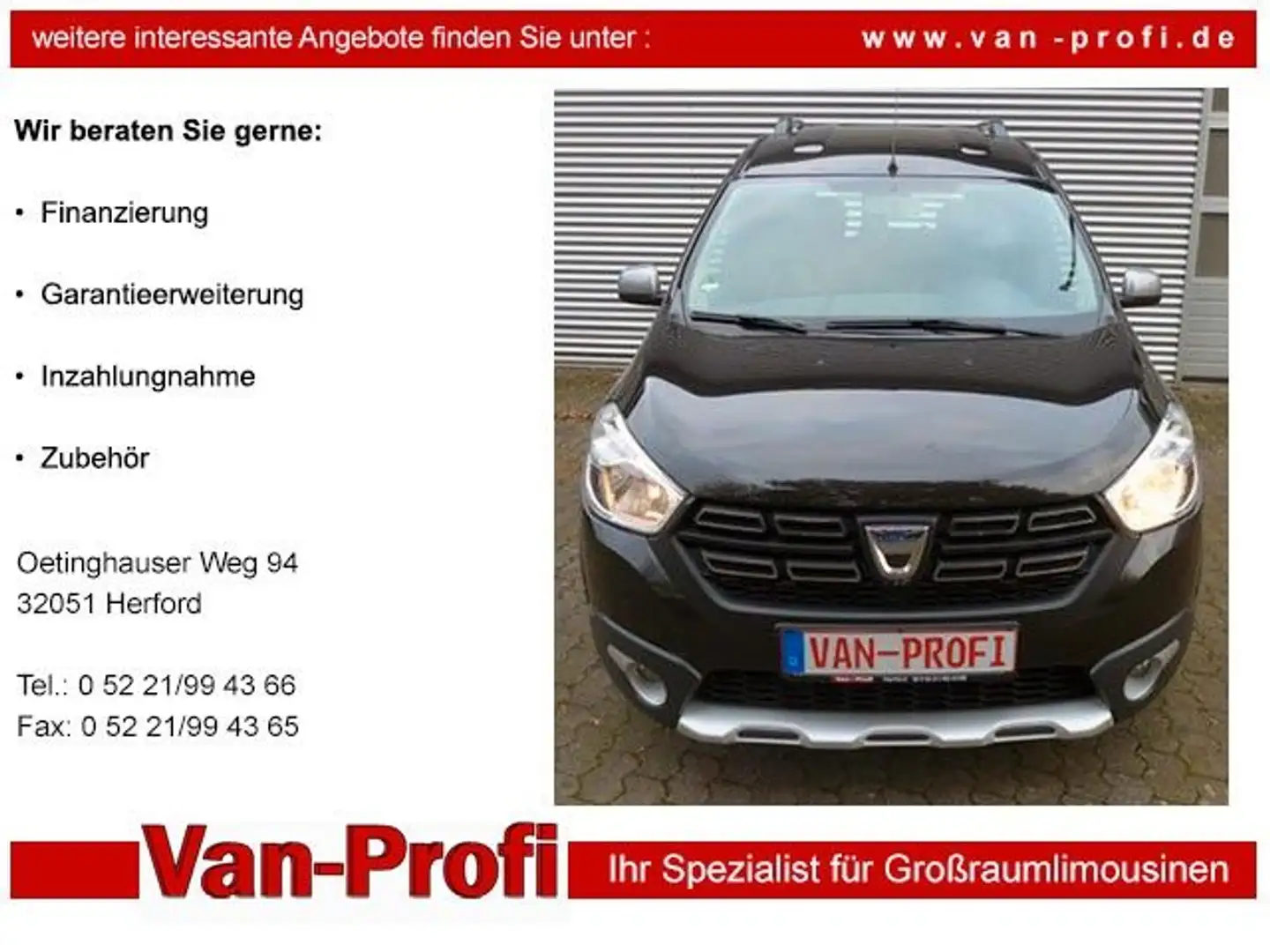 Dacia Dokker Stepway 1,3 Schwarz - 1