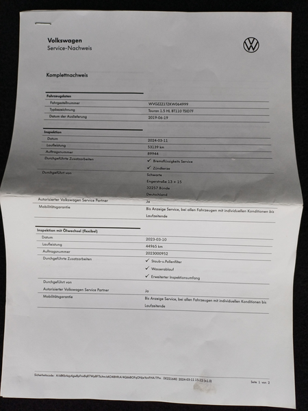 Volkswagen Touran 1.5 TSI Highline / Trekhaak / LED / Panodak — photo 48