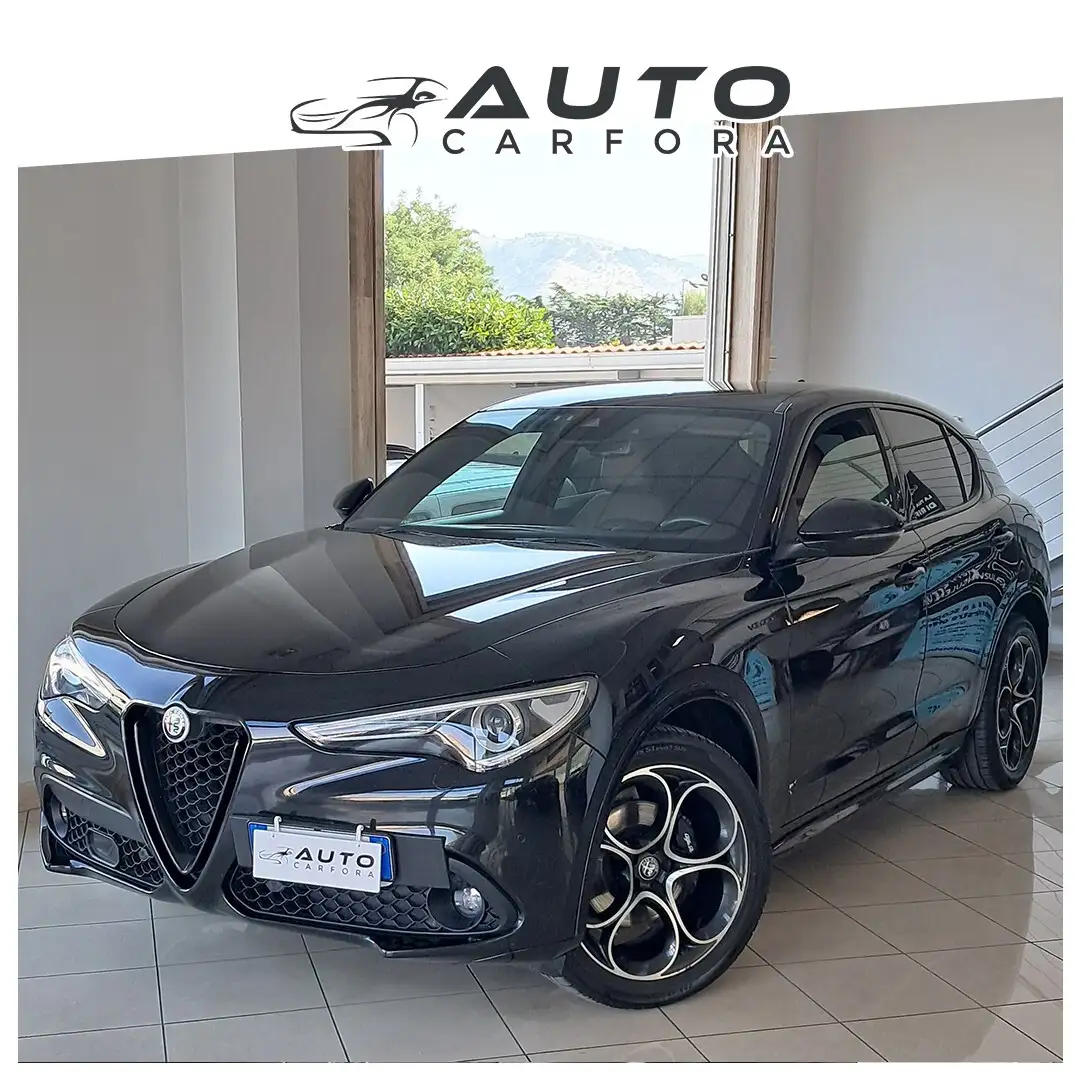 Alfa Romeo Stelvio 2.2 Turbodiesel 210 CV AT8 Q4 Veloce Zwart - 1