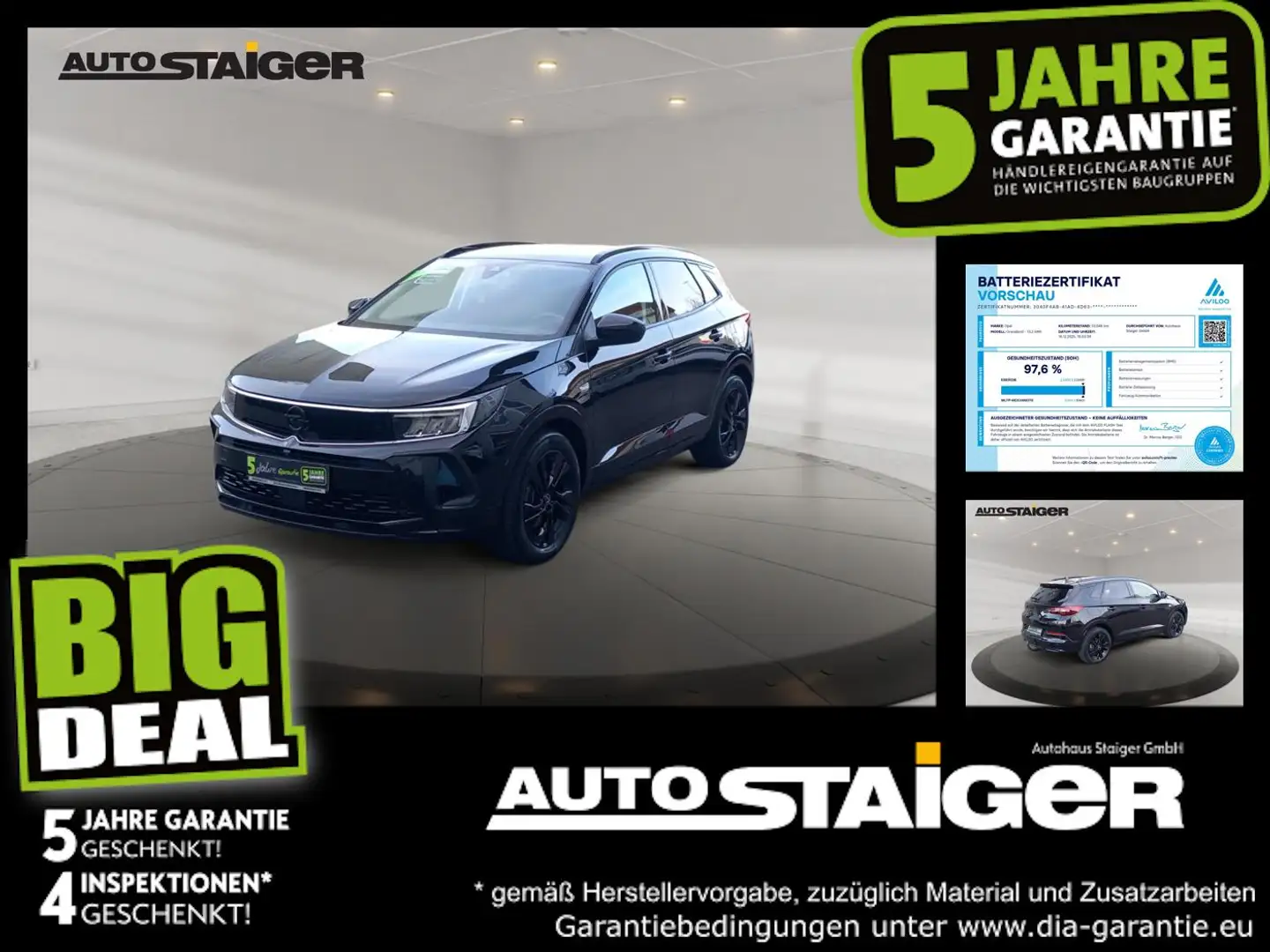 Opel Grandland 1.6 Turbo GS Line AHK-abnehmbar, Klima, Schwarz - 1