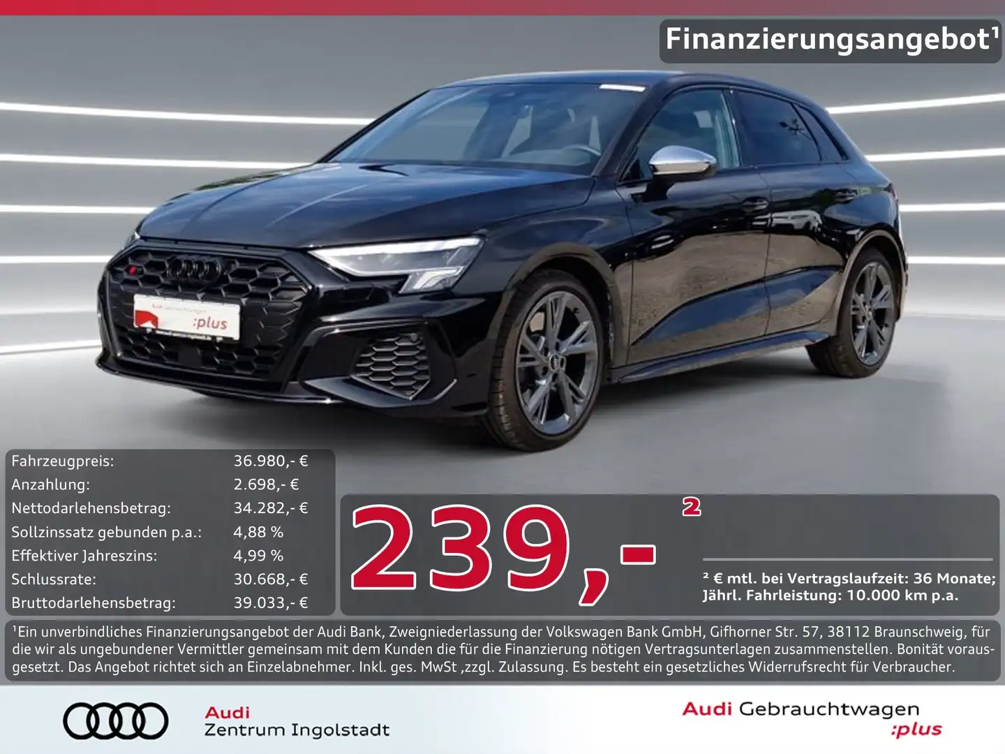 Audi S3 Sportback TFSI NAVI Optikpaket-Schwarz+ GRA Schwarz - 1
