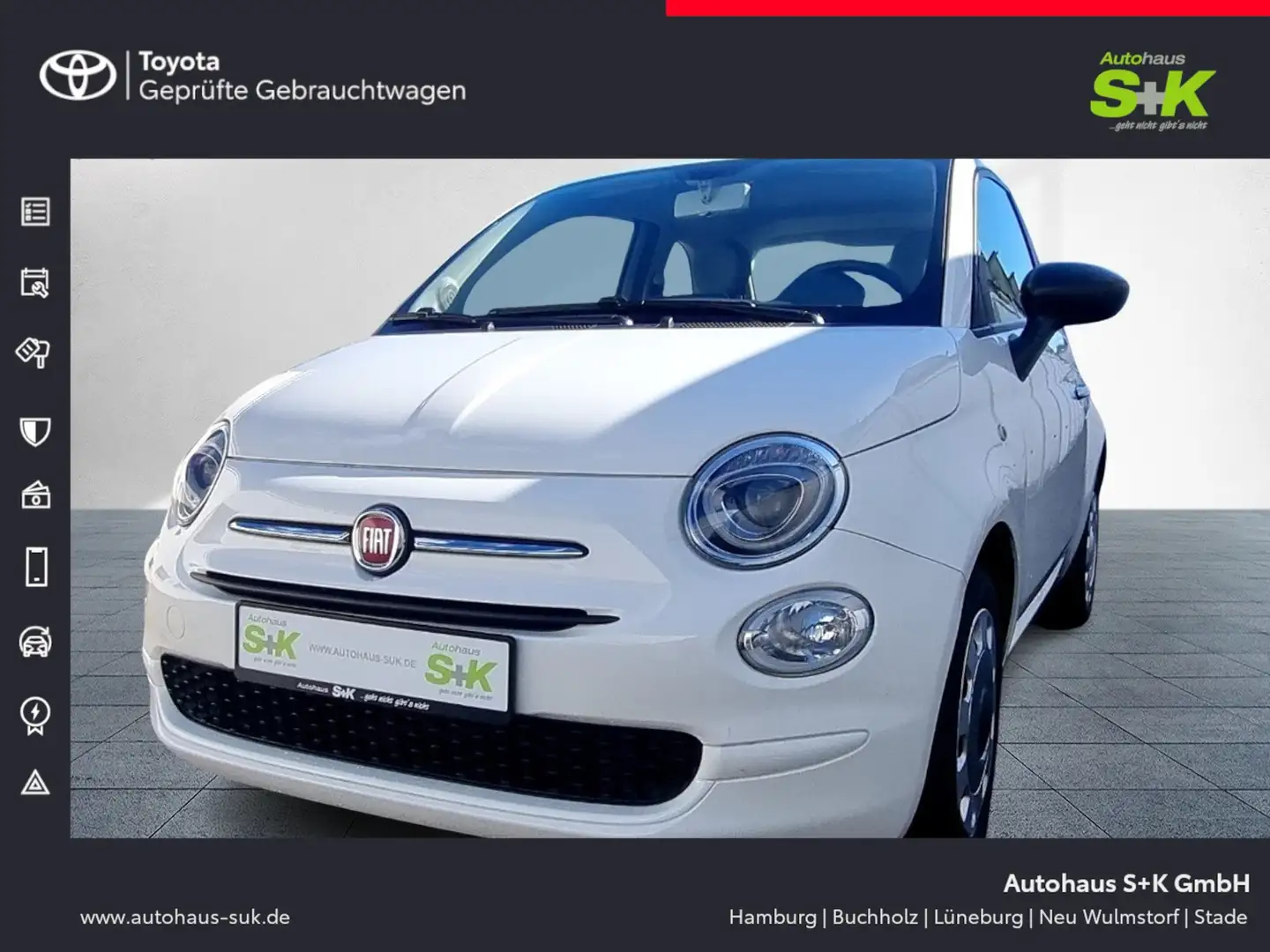 Fiat 500 1.2 Pop Star*KLIMA+PDC+ISOFIX+GJR+TEMPOMAT****** Wit - 1