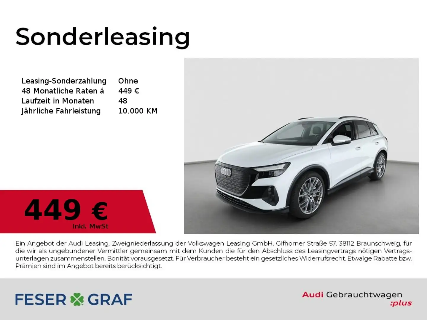 Audi Q4 e-tron 45 e-tron /Leder/Navi+/ACC/HuD/AHK Weiß - 1