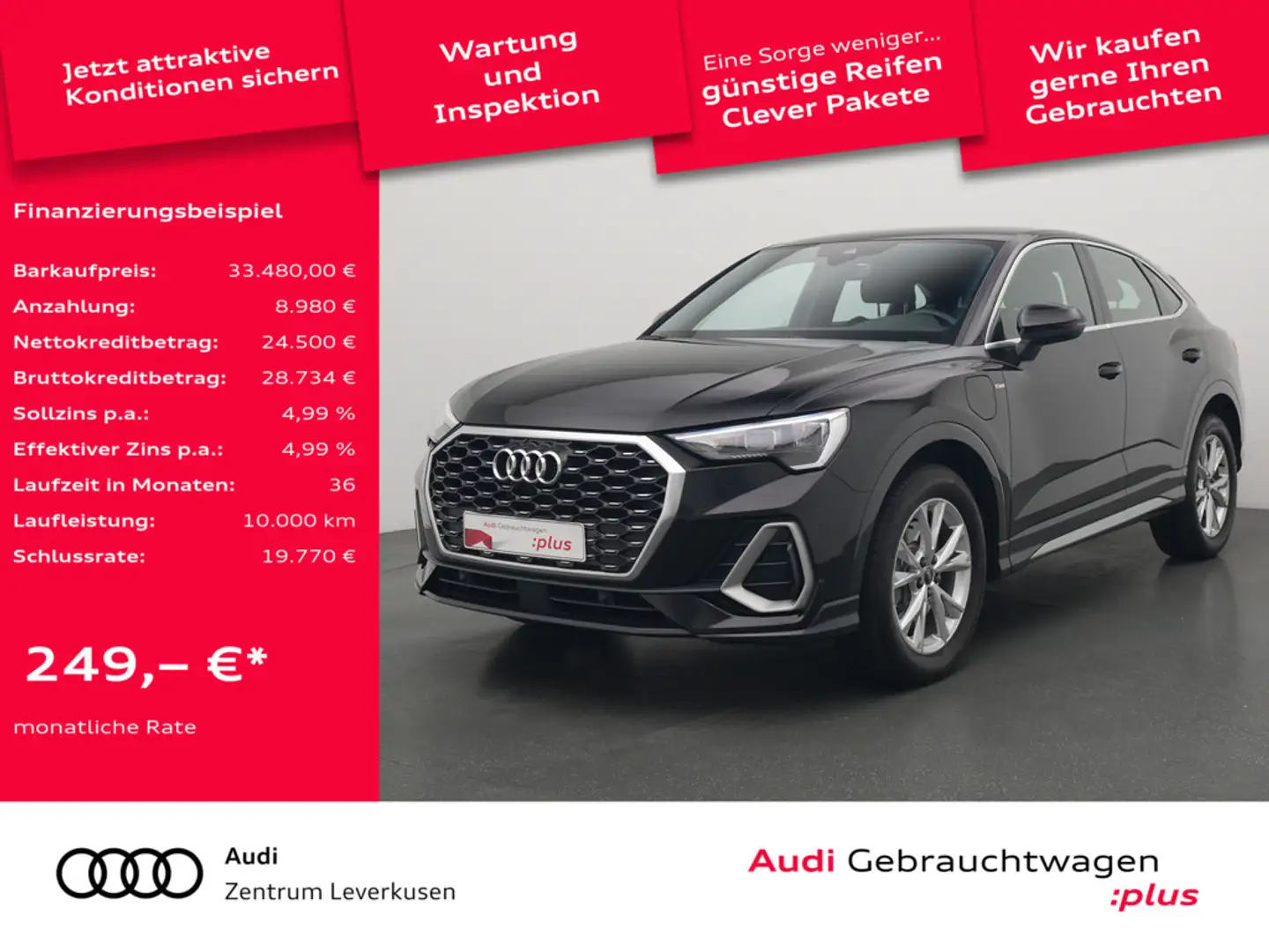 Audi Q3 Sportback e S line CARPLAY VIRT LED SHZ NAVI Schwarz - 1