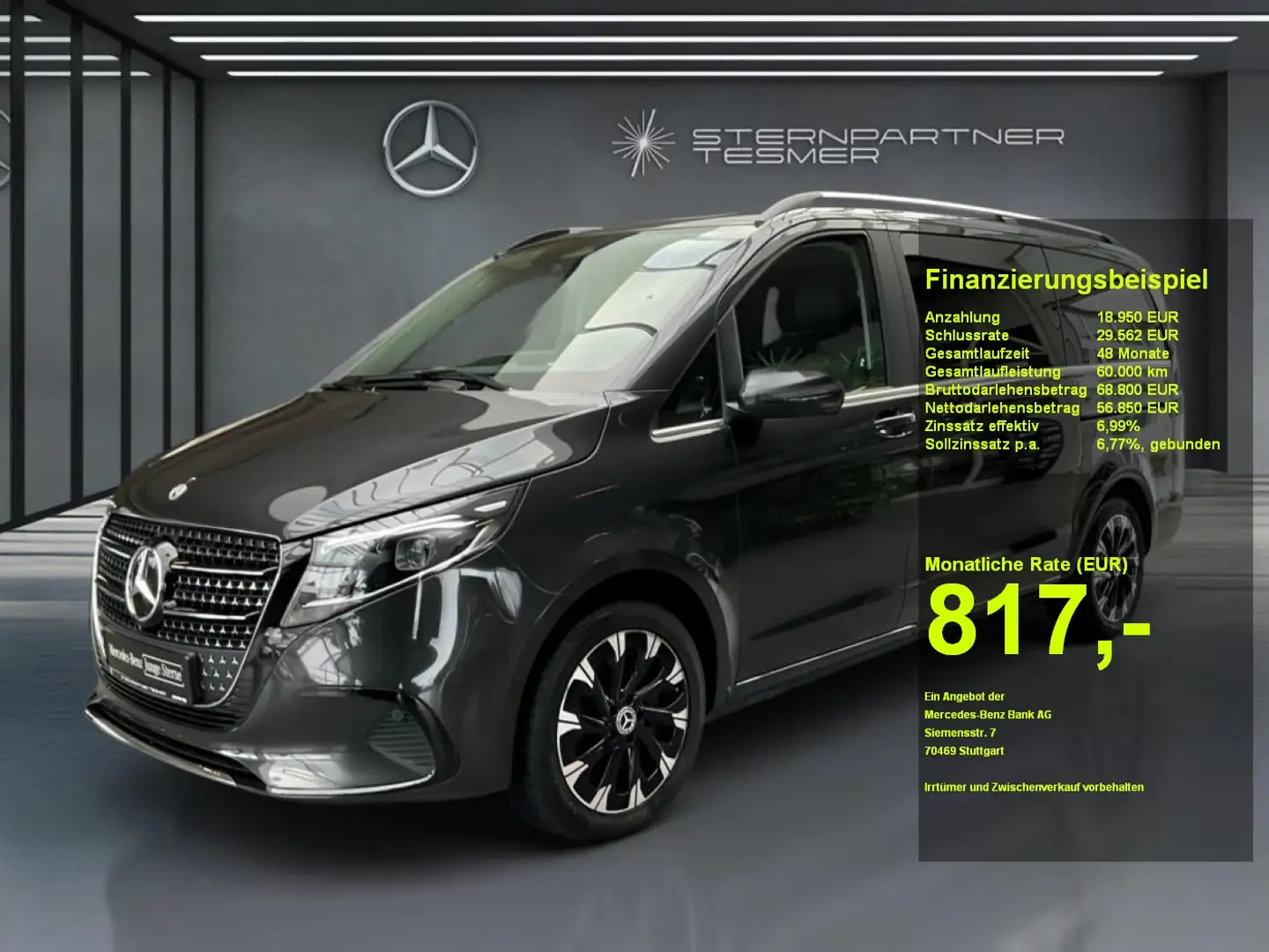 Mercedes-Benz V 300 d AVANTGARDE Lang Lenkr.Hz-AHK-Distronic Gris - 1