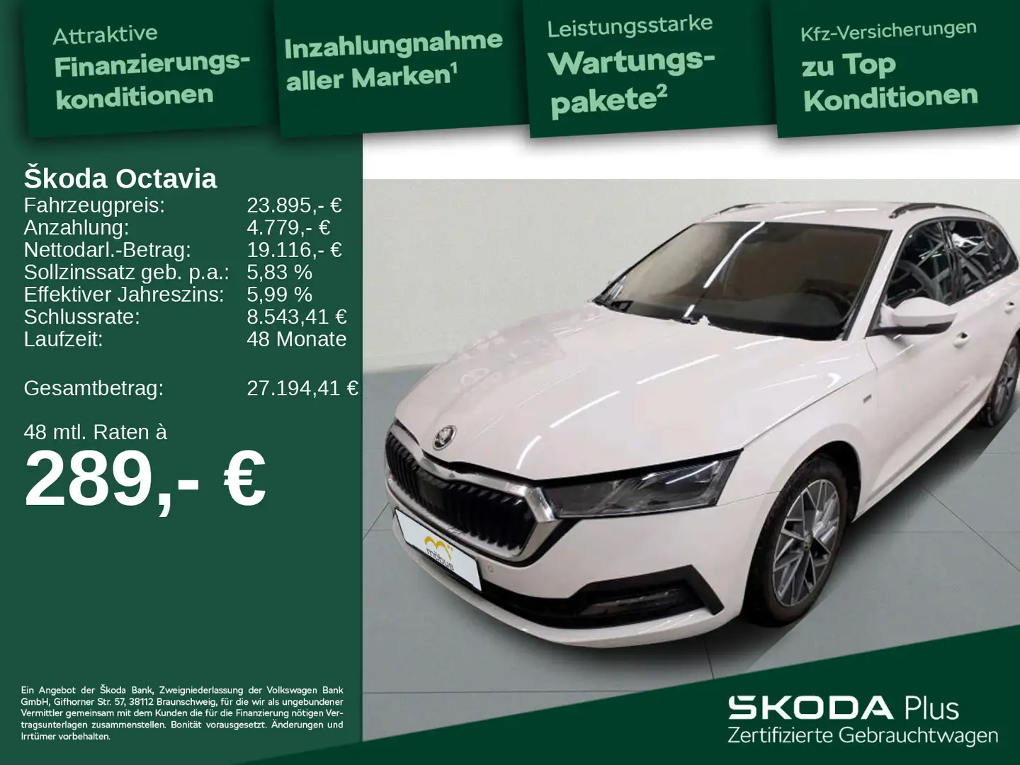 Skoda Octavia Combi 2.0 TDI *DSG*APP*AHK*LED*NAV*PDC*K Weiß - 1