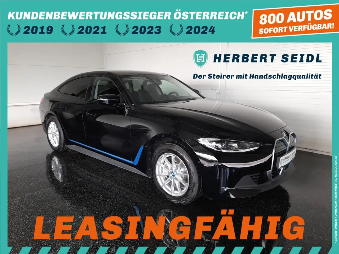 BMW i4 GRAN COUPÉ eDrive40 80,7kWh Aut. *VOLL LED / NAVI / KAMERA / VOLLEDER SPORTSITZE / HK-SOUNDSYSTEM / 3-ZONEN-KLIMA* Schwarz - 1