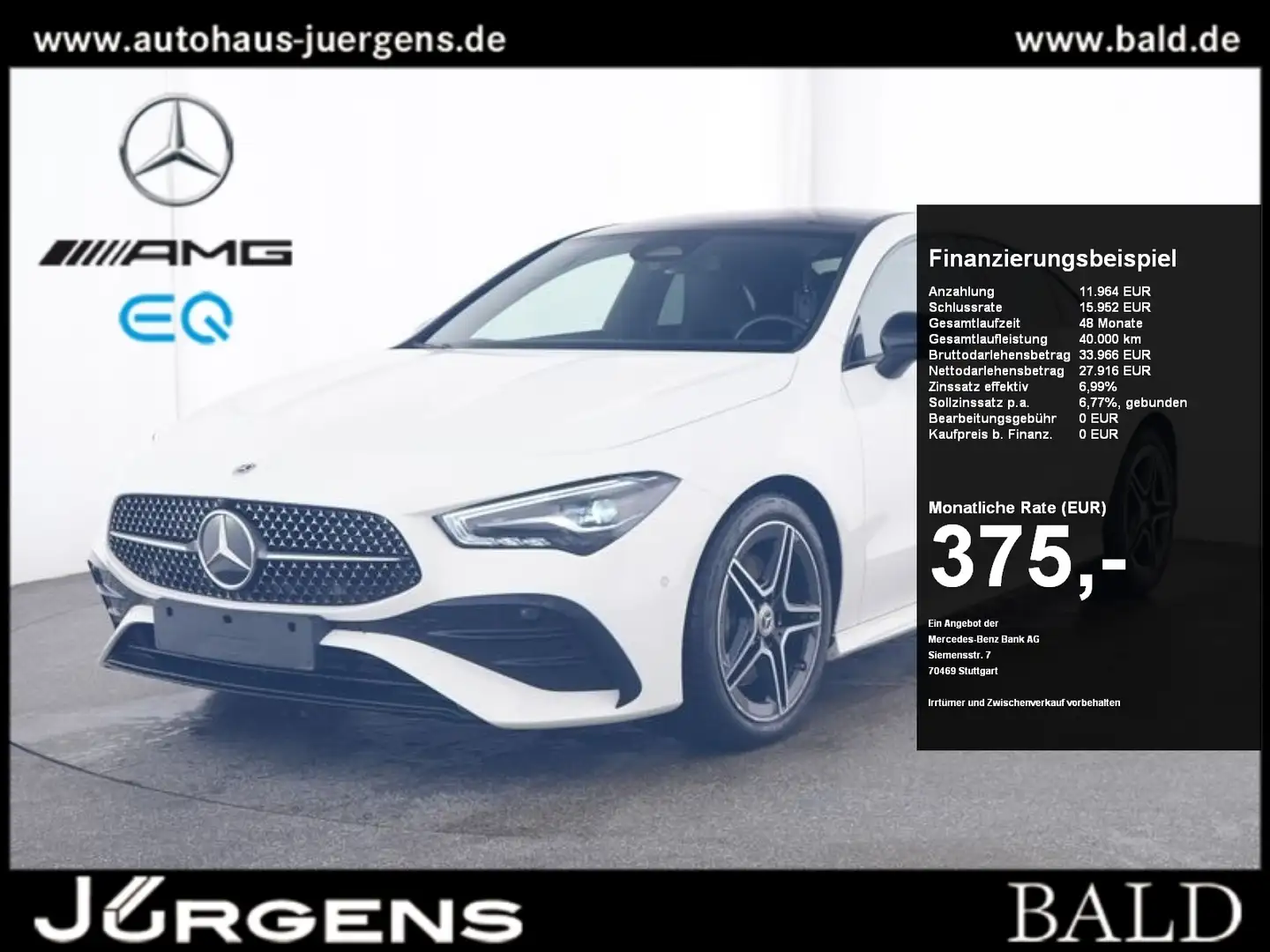 Mercedes-Benz CLA 200 d Coupé AMG-Sport/LED/Pano/Night/Totw/18 Weiß - 1