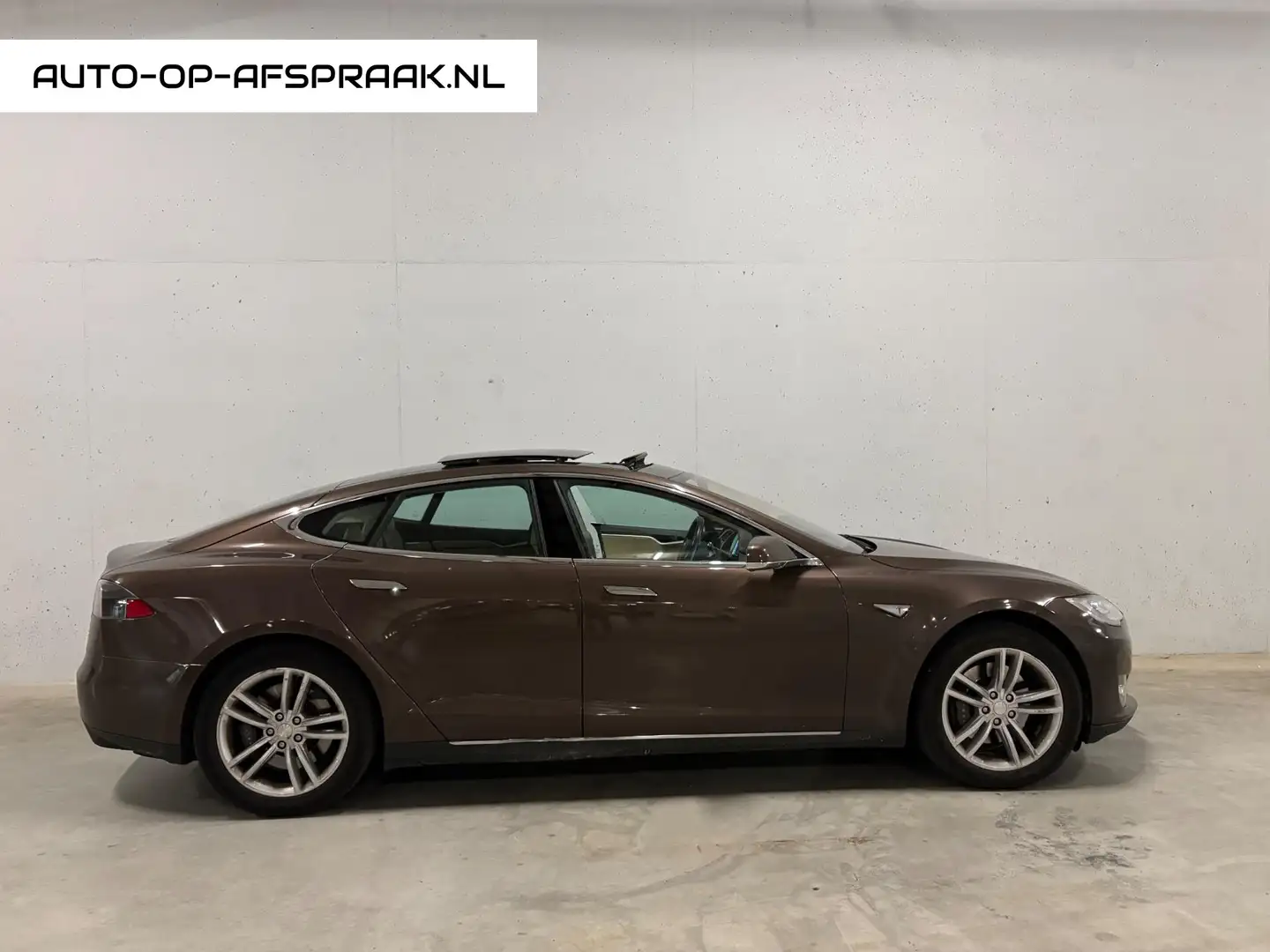 Tesla Model S 85 Free Super Charge Pano Leer Navi Kahverengi - 1