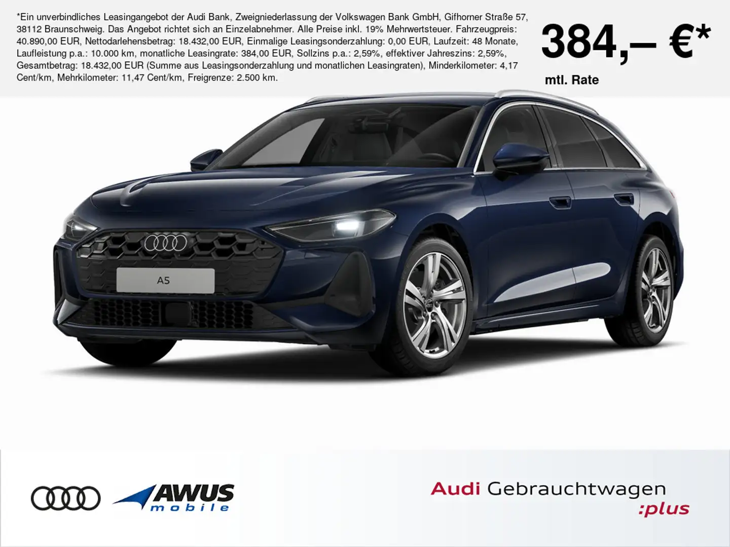 Audi A5 Avant TFSI 110 kW S tronic, Soundsystem, AHK,Kamera Blau - 1