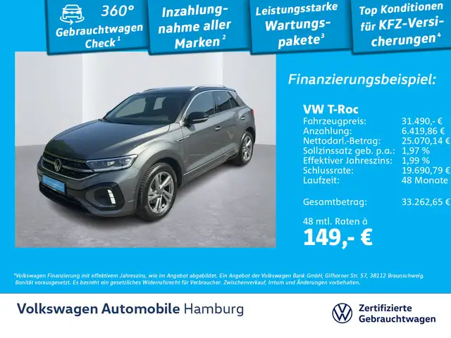 Volkswagen T-Roc 1.5 TSI DSG R Line AHK Kamera Navi Sitzhzg